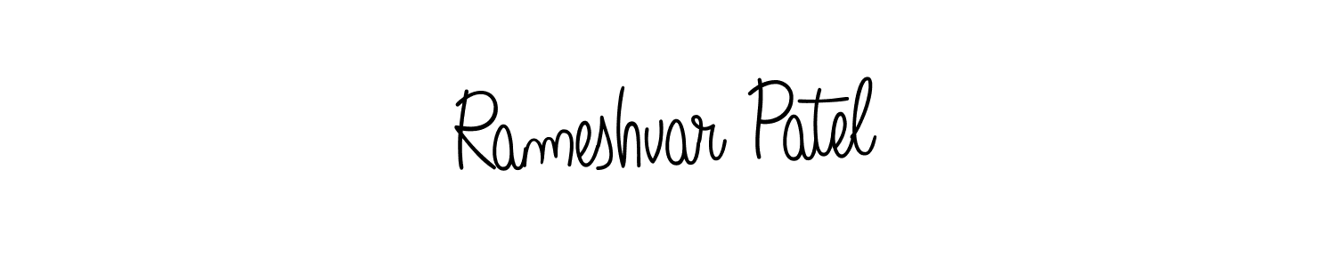 Make a beautiful signature design for name Rameshvar Patel. With this signature (Angelique-Rose-font-FFP) style, you can create a handwritten signature for free. Rameshvar Patel signature style 5 images and pictures png