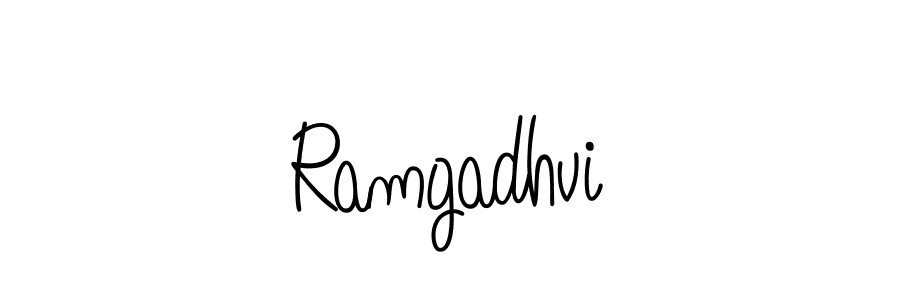 You should practise on your own different ways (Angelique-Rose-font-FFP) to write your name (Ramgadhvi) in signature. don't let someone else do it for you. Ramgadhvi signature style 5 images and pictures png