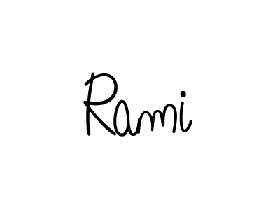 The best way (Angelique-Rose-font-FFP) to make a short signature is to pick only two or three words in your name. The name Rami include a total of six letters. For converting this name. Rami signature style 5 images and pictures png
