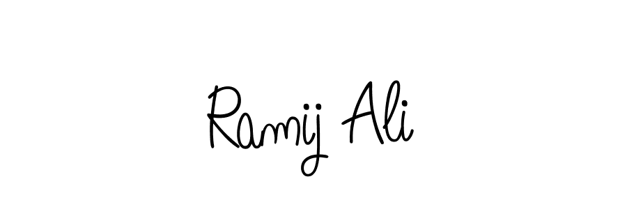 Make a beautiful signature design for name Ramij Ali. With this signature (Angelique-Rose-font-FFP) style, you can create a handwritten signature for free. Ramij Ali signature style 5 images and pictures png