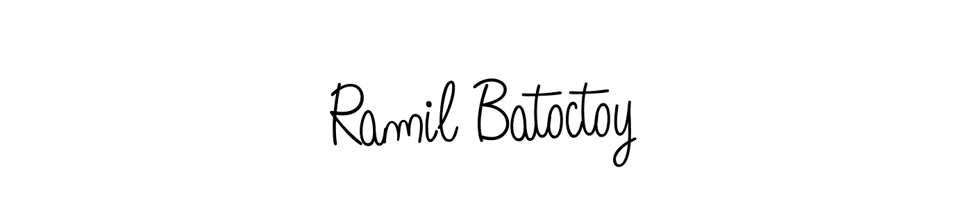 How to make Ramil Batoctoy name signature. Use Angelique-Rose-font-FFP style for creating short signs online. This is the latest handwritten sign. Ramil Batoctoy signature style 5 images and pictures png