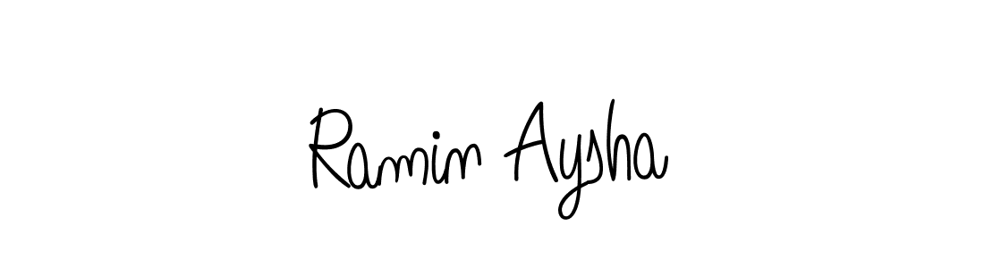 Also we have Ramin Aysha name is the best signature style. Create professional handwritten signature collection using Angelique-Rose-font-FFP autograph style. Ramin Aysha signature style 5 images and pictures png