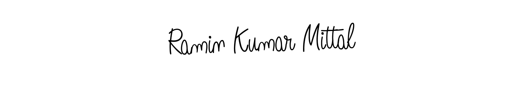 You should practise on your own different ways (Angelique-Rose-font-FFP) to write your name (Ramin Kumar Mittal) in signature. don't let someone else do it for you. Ramin Kumar Mittal signature style 5 images and pictures png