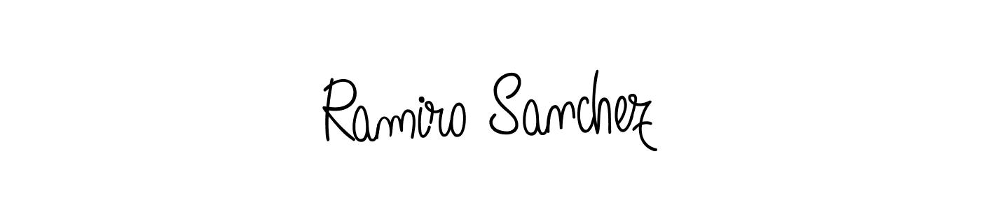 The best way (Angelique-Rose-font-FFP) to make a short signature is to pick only two or three words in your name. The name Ramiro Sanchez include a total of six letters. For converting this name. Ramiro Sanchez signature style 5 images and pictures png