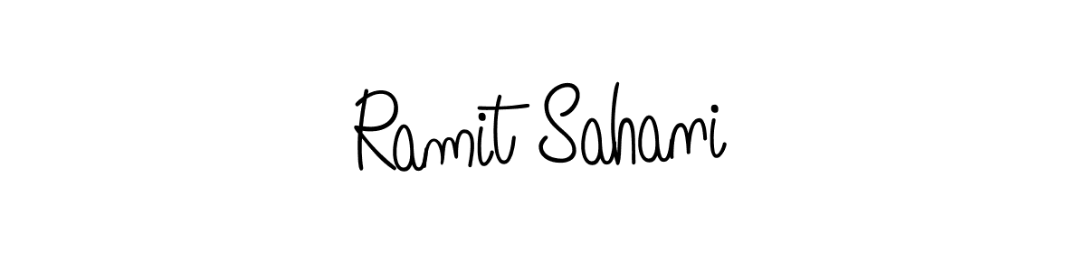 The best way (Angelique-Rose-font-FFP) to make a short signature is to pick only two or three words in your name. The name Ramit Sahani include a total of six letters. For converting this name. Ramit Sahani signature style 5 images and pictures png