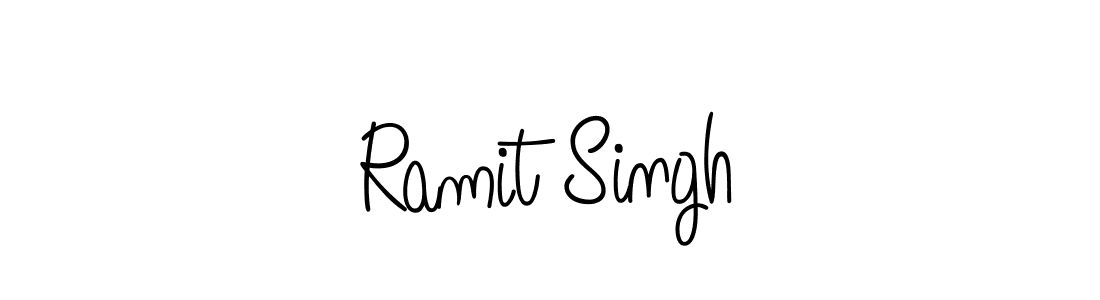 You should practise on your own different ways (Angelique-Rose-font-FFP) to write your name (Ramit Singh) in signature. don't let someone else do it for you. Ramit Singh signature style 5 images and pictures png