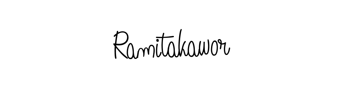 Use a signature maker to create a handwritten signature online. With this signature software, you can design (Angelique-Rose-font-FFP) your own signature for name Ramitakawor. Ramitakawor signature style 5 images and pictures png