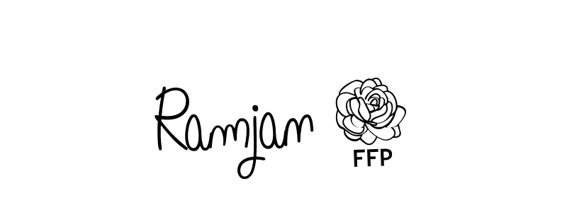 Use a signature maker to create a handwritten signature online. With this signature software, you can design (Angelique-Rose-font-FFP) your own signature for name Ramjan 3. Ramjan 3 signature style 5 images and pictures png