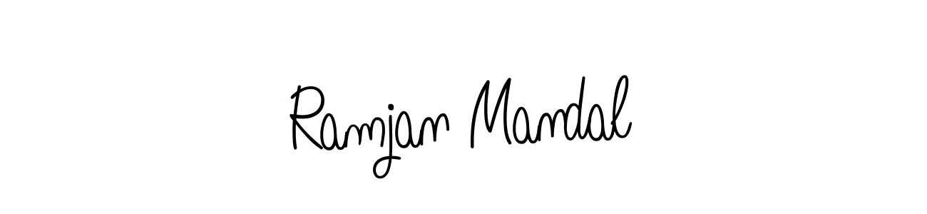 You should practise on your own different ways (Angelique-Rose-font-FFP) to write your name (Ramjan Mandal) in signature. don't let someone else do it for you. Ramjan Mandal signature style 5 images and pictures png