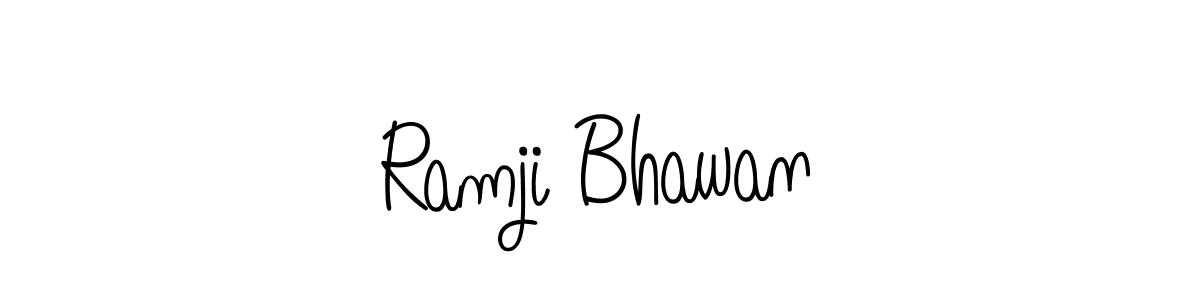 You should practise on your own different ways (Angelique-Rose-font-FFP) to write your name (Ramji Bhawan) in signature. don't let someone else do it for you. Ramji Bhawan signature style 5 images and pictures png