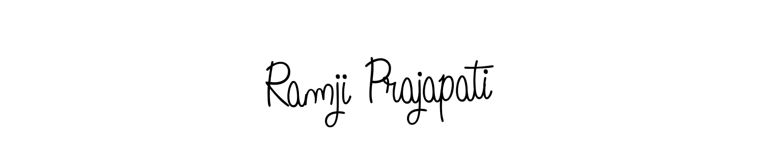 How to make Ramji Prajapati name signature. Use Angelique-Rose-font-FFP style for creating short signs online. This is the latest handwritten sign. Ramji Prajapati signature style 5 images and pictures png