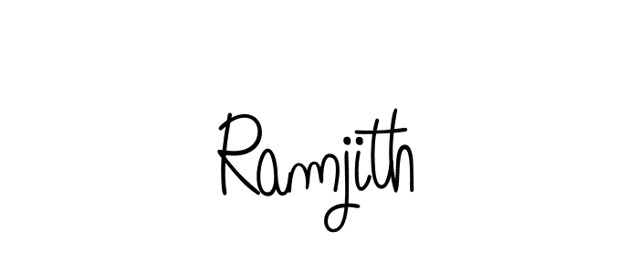 Ramjith stylish signature style. Best Handwritten Sign (Angelique-Rose-font-FFP) for my name. Handwritten Signature Collection Ideas for my name Ramjith. Ramjith signature style 5 images and pictures png