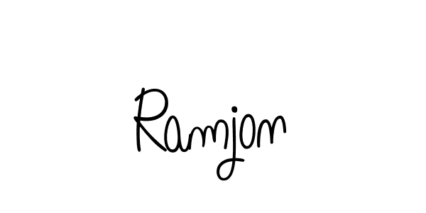 Ramjon stylish signature style. Best Handwritten Sign (Angelique-Rose-font-FFP) for my name. Handwritten Signature Collection Ideas for my name Ramjon. Ramjon signature style 5 images and pictures png