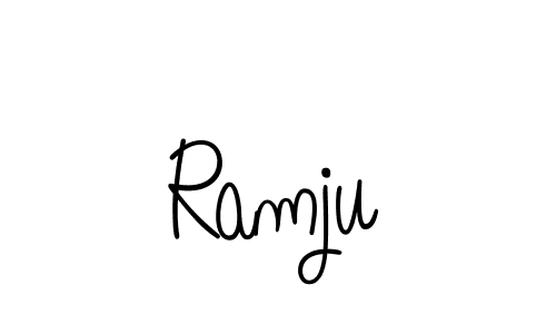 Ramju stylish signature style. Best Handwritten Sign (Angelique-Rose-font-FFP) for my name. Handwritten Signature Collection Ideas for my name Ramju. Ramju signature style 5 images and pictures png