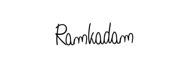 Use a signature maker to create a handwritten signature online. With this signature software, you can design (Angelique-Rose-font-FFP) your own signature for name Ramkadam. Ramkadam signature style 5 images and pictures png