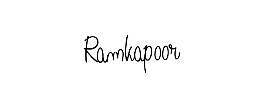 Design your own signature with our free online signature maker. With this signature software, you can create a handwritten (Angelique-Rose-font-FFP) signature for name Ramkapoor. Ramkapoor signature style 5 images and pictures png