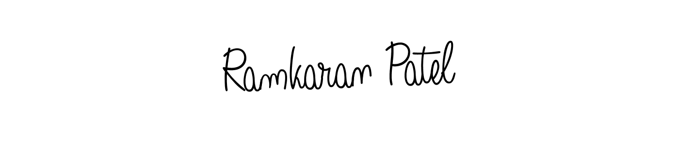 Make a beautiful signature design for name Ramkaran Patel. With this signature (Angelique-Rose-font-FFP) style, you can create a handwritten signature for free. Ramkaran Patel signature style 5 images and pictures png