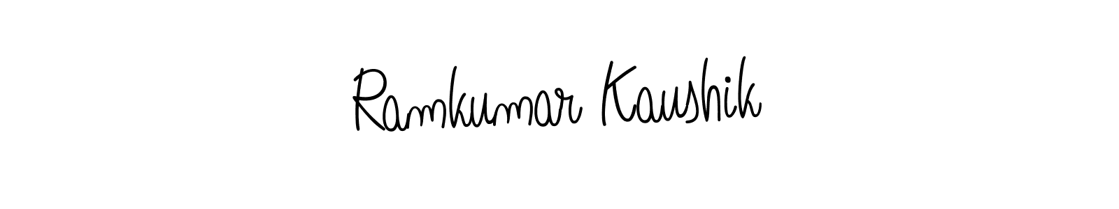 The best way (Angelique-Rose-font-FFP) to make a short signature is to pick only two or three words in your name. The name Ramkumar Kaushik include a total of six letters. For converting this name. Ramkumar Kaushik signature style 5 images and pictures png