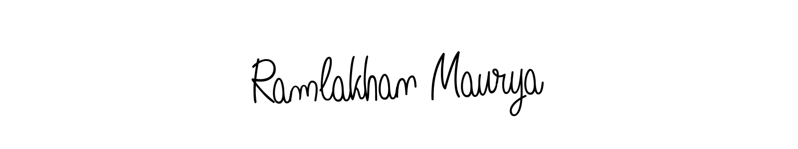 The best way (Angelique-Rose-font-FFP) to make a short signature is to pick only two or three words in your name. The name Ramlakhan Maurya include a total of six letters. For converting this name. Ramlakhan Maurya signature style 5 images and pictures png