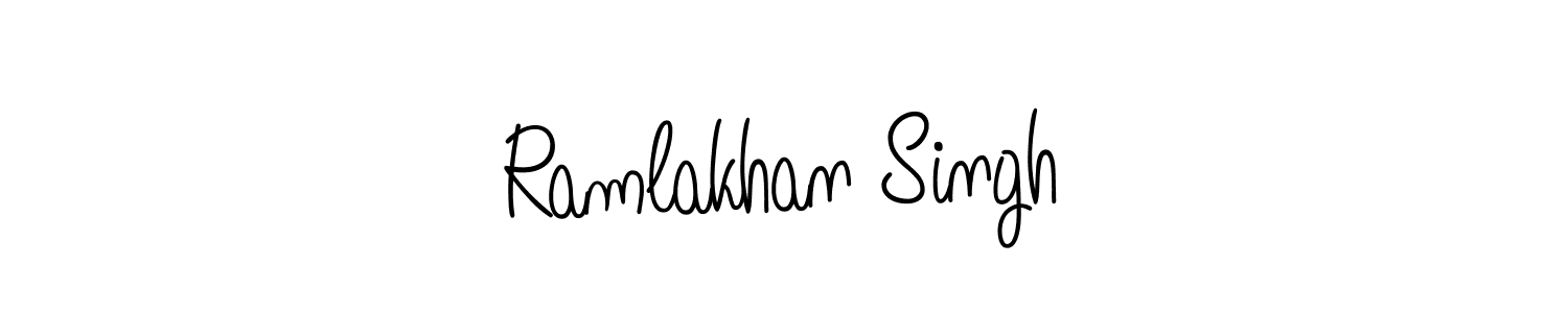 You should practise on your own different ways (Angelique-Rose-font-FFP) to write your name (Ramlakhan Singh) in signature. don't let someone else do it for you. Ramlakhan Singh signature style 5 images and pictures png
