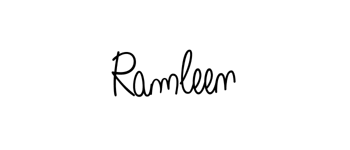 Design your own signature with our free online signature maker. With this signature software, you can create a handwritten (Angelique-Rose-font-FFP) signature for name Ramleen. Ramleen signature style 5 images and pictures png