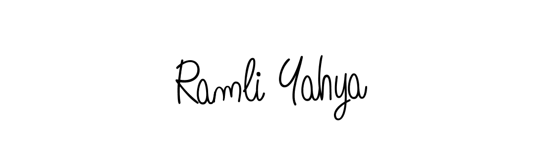 How to make Ramli Yahya signature? Angelique-Rose-font-FFP is a professional autograph style. Create handwritten signature for Ramli Yahya name. Ramli Yahya signature style 5 images and pictures png