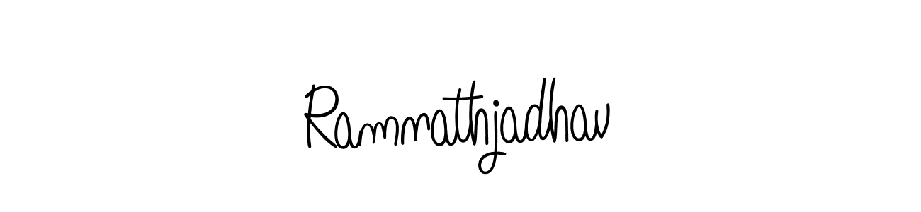 The best way (Angelique-Rose-font-FFP) to make a short signature is to pick only two or three words in your name. The name Ramnathjadhav include a total of six letters. For converting this name. Ramnathjadhav signature style 5 images and pictures png