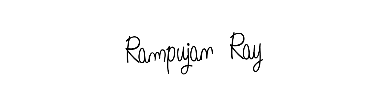 You should practise on your own different ways (Angelique-Rose-font-FFP) to write your name (Rampujan  Ray) in signature. don't let someone else do it for you. Rampujan  Ray signature style 5 images and pictures png