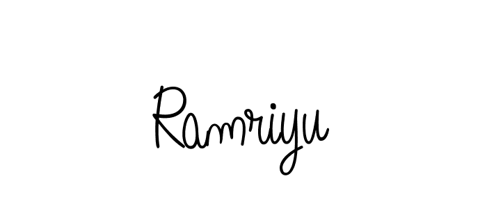 if you are searching for the best signature style for your name Ramriyu. so please give up your signature search. here we have designed multiple signature styles  using Angelique-Rose-font-FFP. Ramriyu signature style 5 images and pictures png