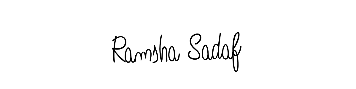 The best way (Angelique-Rose-font-FFP) to make a short signature is to pick only two or three words in your name. The name Ramsha Sadaf include a total of six letters. For converting this name. Ramsha Sadaf signature style 5 images and pictures png