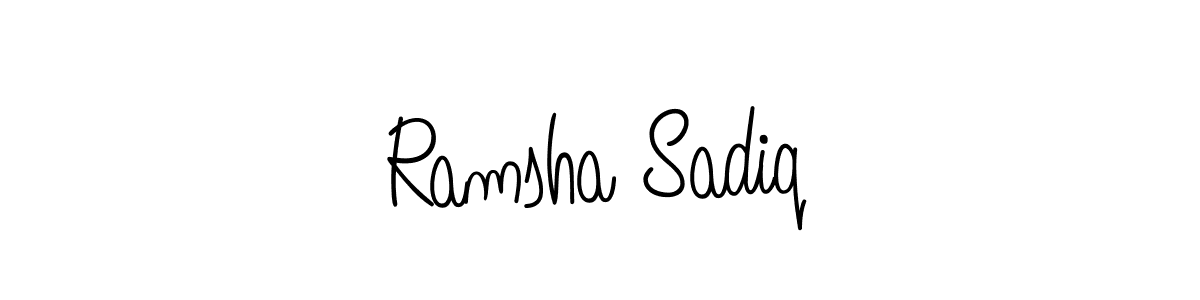 Create a beautiful signature design for name Ramsha Sadiq. With this signature (Angelique-Rose-font-FFP) fonts, you can make a handwritten signature for free. Ramsha Sadiq signature style 5 images and pictures png