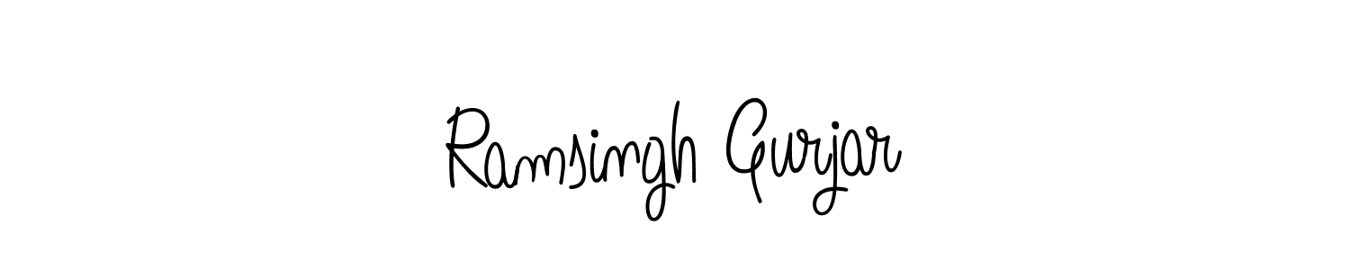 The best way (Angelique-Rose-font-FFP) to make a short signature is to pick only two or three words in your name. The name Ramsingh Gurjar include a total of six letters. For converting this name. Ramsingh Gurjar signature style 5 images and pictures png