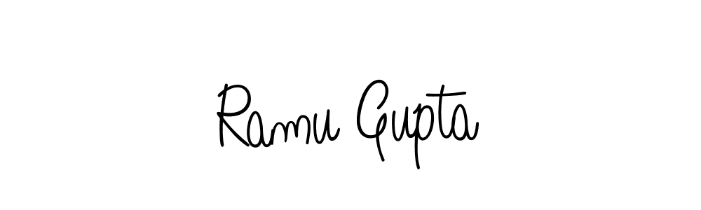 You should practise on your own different ways (Angelique-Rose-font-FFP) to write your name (Ramu Gupta) in signature. don't let someone else do it for you. Ramu Gupta signature style 5 images and pictures png