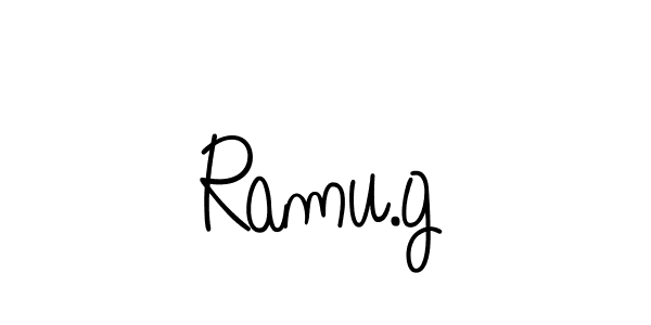 How to make Ramu.g name signature. Use Angelique-Rose-font-FFP style for creating short signs online. This is the latest handwritten sign. Ramu.g signature style 5 images and pictures png