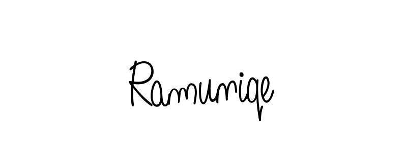 You should practise on your own different ways (Angelique-Rose-font-FFP) to write your name (Ramuniqe) in signature. don't let someone else do it for you. Ramuniqe signature style 5 images and pictures png