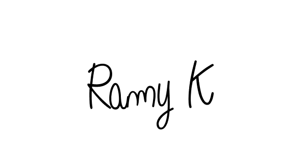 Check out images of Autograph of Ramy K name. Actor Ramy K Signature Style. Angelique-Rose-font-FFP is a professional sign style online. Ramy K signature style 5 images and pictures png