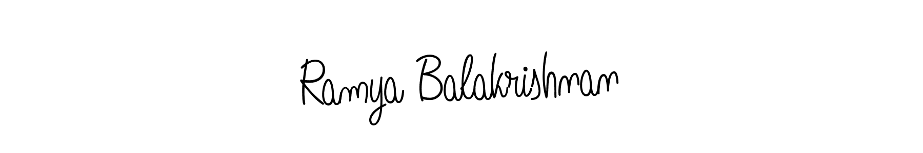 How to make Ramya Balakrishnan name signature. Use Angelique-Rose-font-FFP style for creating short signs online. This is the latest handwritten sign. Ramya Balakrishnan signature style 5 images and pictures png