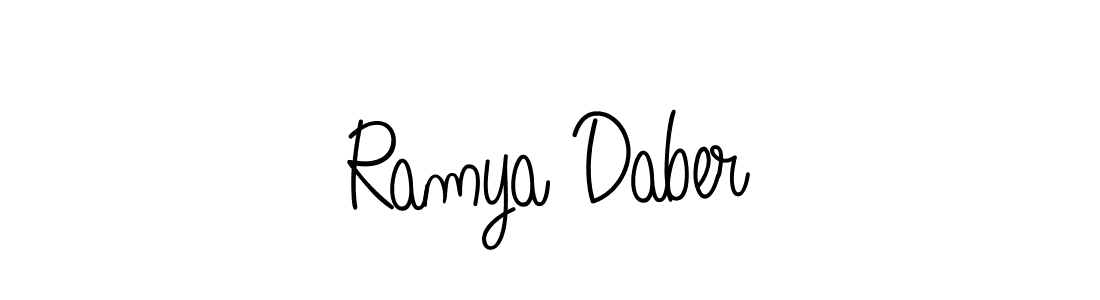 if you are searching for the best signature style for your name Ramya Daber. so please give up your signature search. here we have designed multiple signature styles  using Angelique-Rose-font-FFP. Ramya Daber signature style 5 images and pictures png