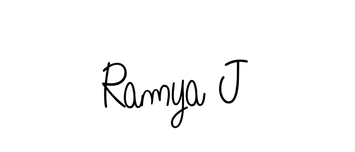 Best and Professional Signature Style for Ramya J. Angelique-Rose-font-FFP Best Signature Style Collection. Ramya J signature style 5 images and pictures png