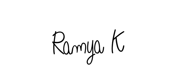 Make a beautiful signature design for name Ramya K. Use this online signature maker to create a handwritten signature for free. Ramya K signature style 5 images and pictures png