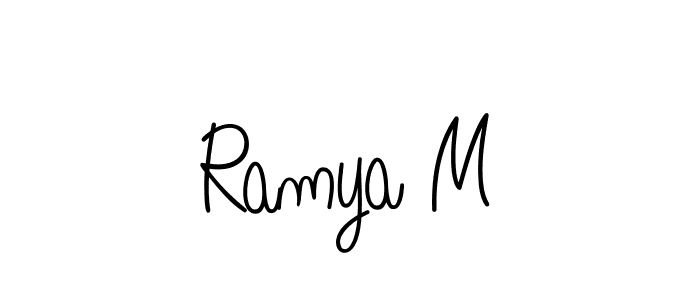 This is the best signature style for the Ramya M name. Also you like these signature font (Angelique-Rose-font-FFP). Mix name signature. Ramya M signature style 5 images and pictures png