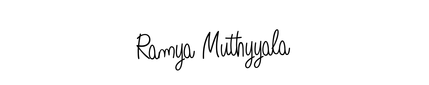 Design your own signature with our free online signature maker. With this signature software, you can create a handwritten (Angelique-Rose-font-FFP) signature for name Ramya Muthyyala. Ramya Muthyyala signature style 5 images and pictures png