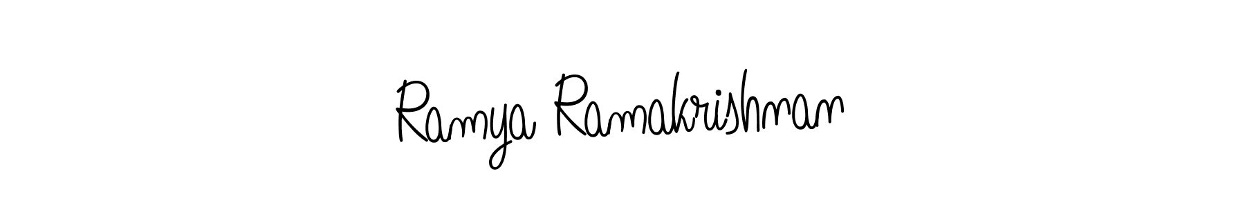 Use a signature maker to create a handwritten signature online. With this signature software, you can design (Angelique-Rose-font-FFP) your own signature for name Ramya Ramakrishnan. Ramya Ramakrishnan signature style 5 images and pictures png