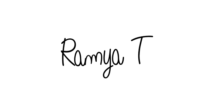 How to make Ramya T signature? Angelique-Rose-font-FFP is a professional autograph style. Create handwritten signature for Ramya T name. Ramya T signature style 5 images and pictures png