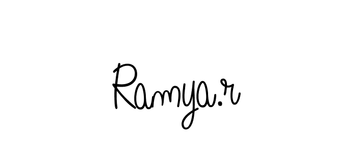 It looks lik you need a new signature style for name Ramya.r. Design unique handwritten (Angelique-Rose-font-FFP) signature with our free signature maker in just a few clicks. Ramya.r signature style 5 images and pictures png