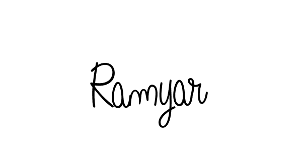 Use a signature maker to create a handwritten signature online. With this signature software, you can design (Angelique-Rose-font-FFP) your own signature for name Ramyar. Ramyar signature style 5 images and pictures png