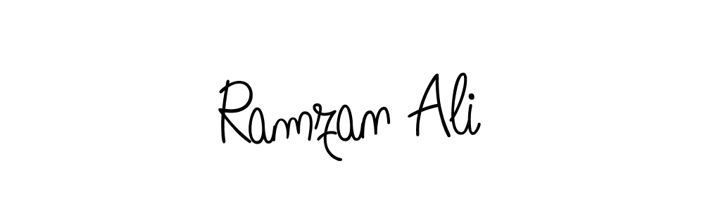 Design your own signature with our free online signature maker. With this signature software, you can create a handwritten (Angelique-Rose-font-FFP) signature for name Ramzan Ali. Ramzan Ali signature style 5 images and pictures png