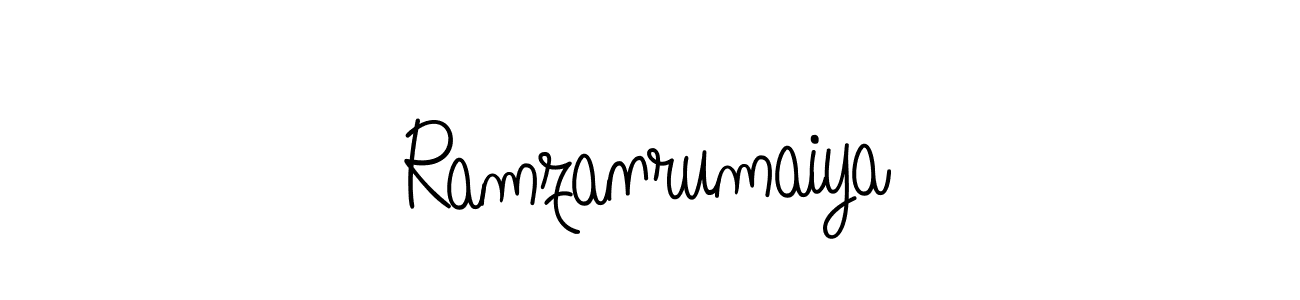 Also we have Ramzanrumaiya name is the best signature style. Create professional handwritten signature collection using Angelique-Rose-font-FFP autograph style. Ramzanrumaiya signature style 5 images and pictures png