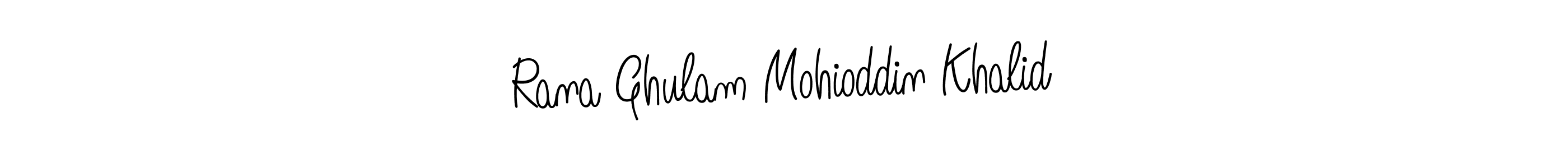 Make a beautiful signature design for name Rana Ghulam Mohioddin Khalid. With this signature (Angelique-Rose-font-FFP) style, you can create a handwritten signature for free. Rana Ghulam Mohioddin Khalid signature style 5 images and pictures png