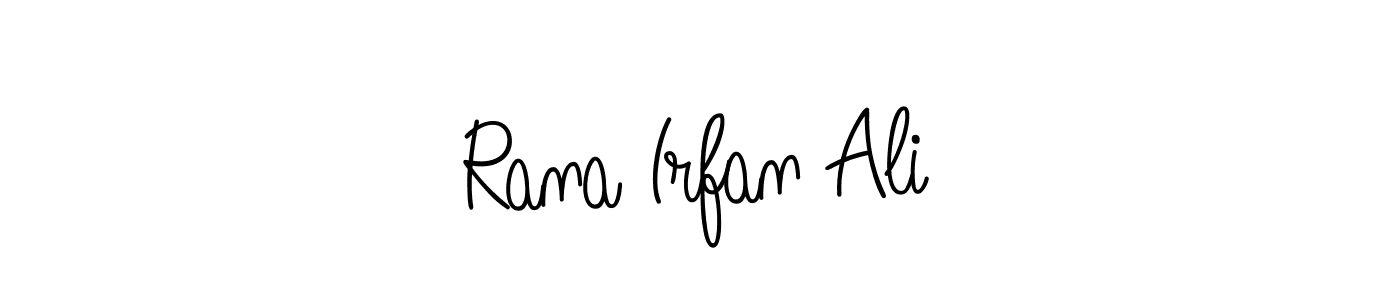 You should practise on your own different ways (Angelique-Rose-font-FFP) to write your name (Rana Irfan Ali) in signature. don't let someone else do it for you. Rana Irfan Ali signature style 5 images and pictures png